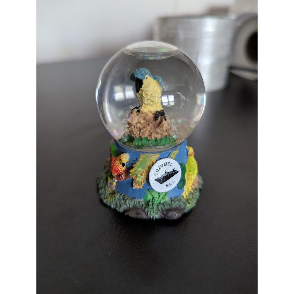 Unbranded Souvenir Snow Globe Unisex Small Cozumel Parrot Y2K